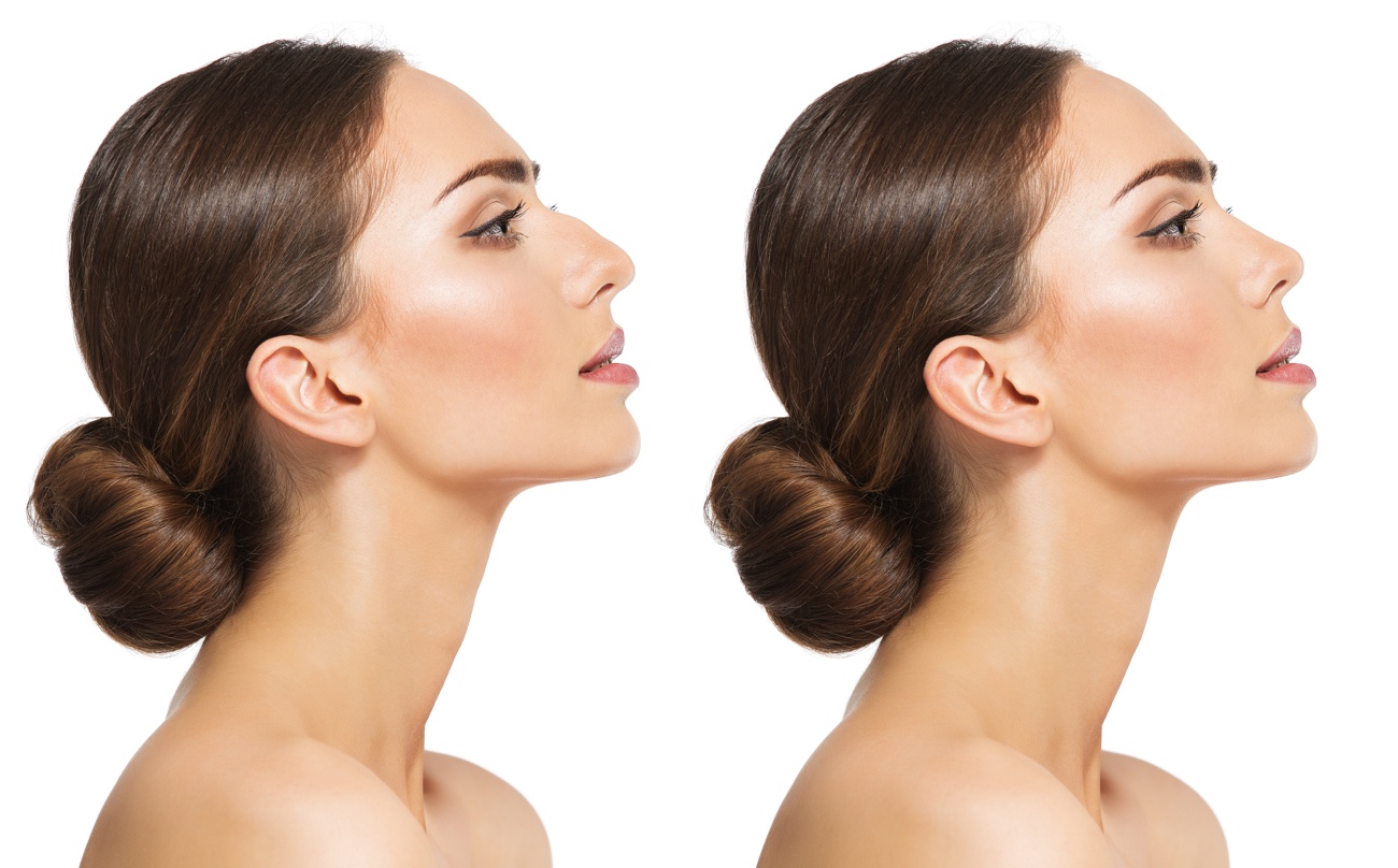 Low middle parted chignon