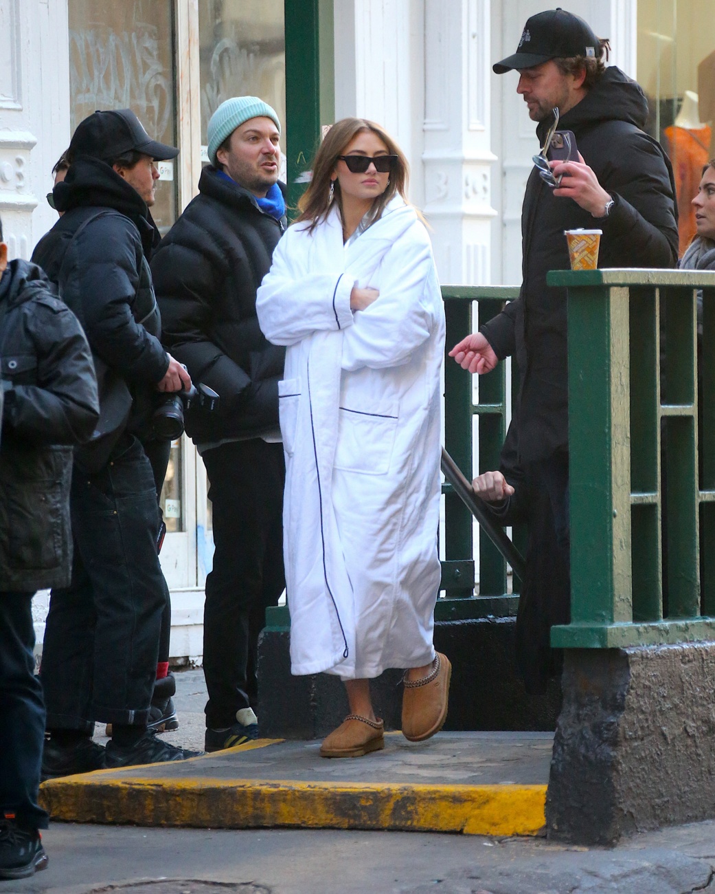 Resting in a bathrobe