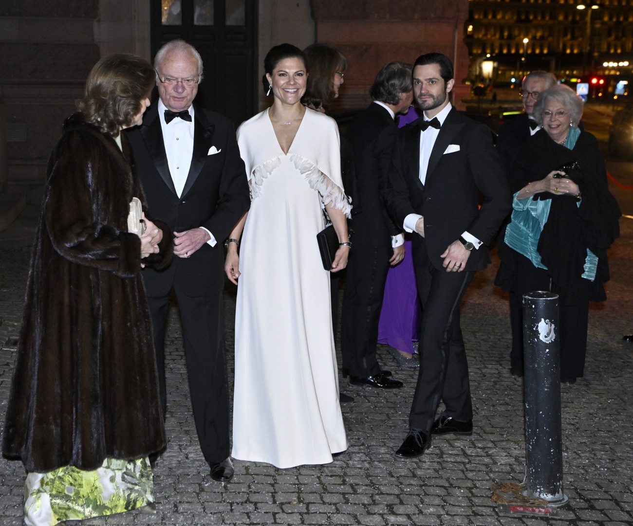 The King and Queen of Sweden and their children, Princess Victoria and Prince Carl Philip, attend a gala at the opera house