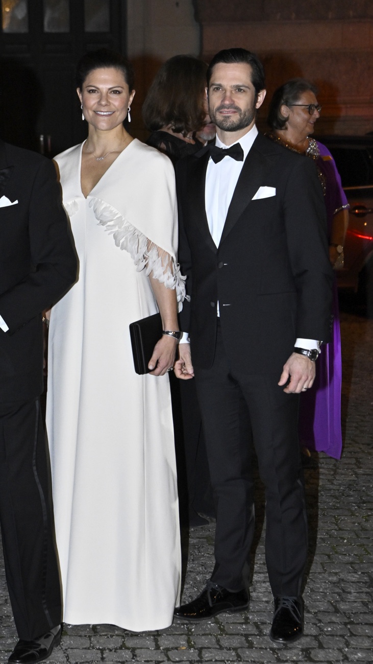 The King and Queen of Sweden and their children, Princess Victoria and Prince Carl Philip, attend a gala at the opera house