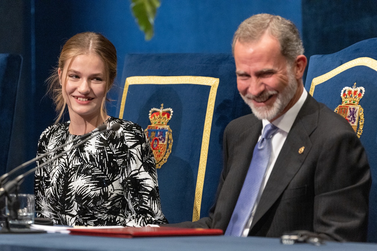 Leonor y Felipe en la entrega del Premio Princesa de Asturias 2022