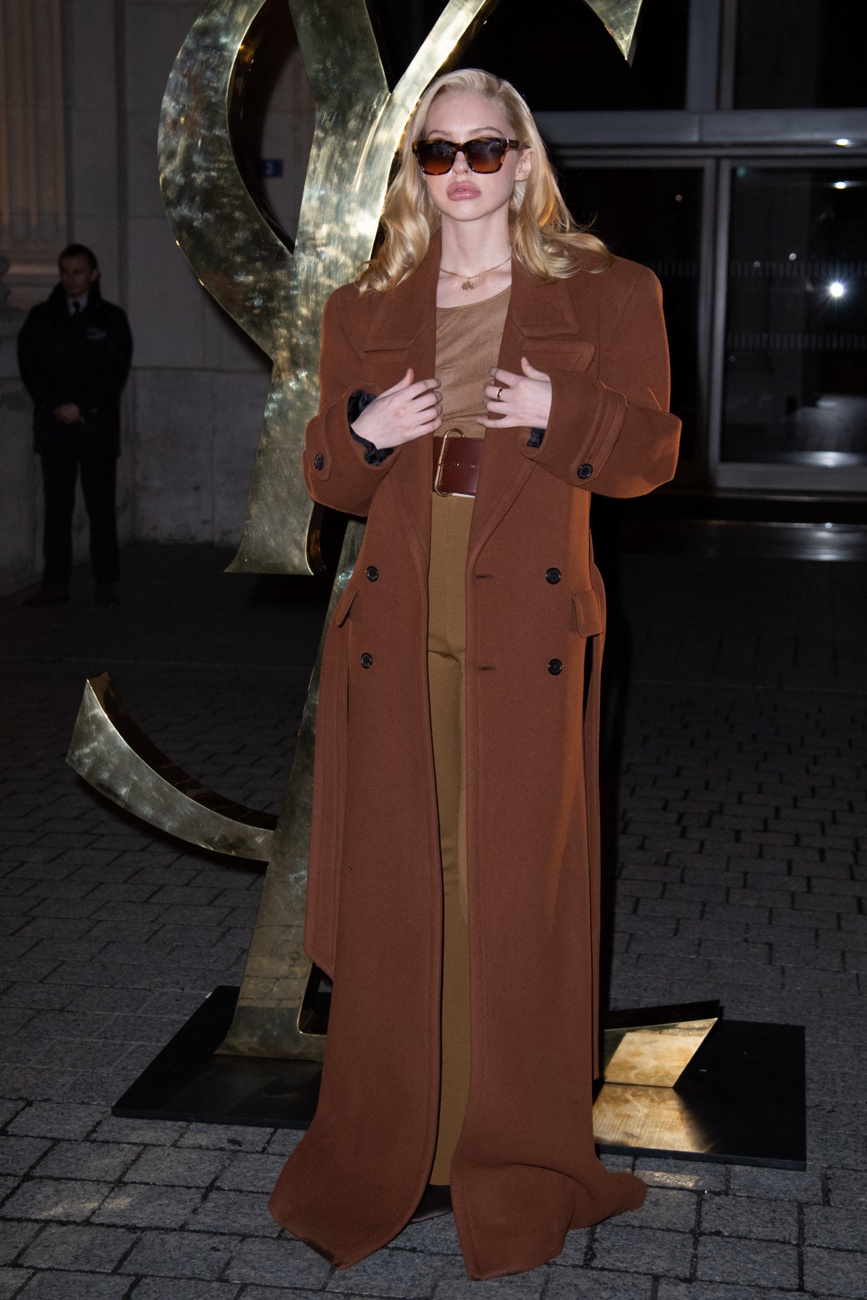 Chloe Cherry at Saint Laurent's Paris Fashion Week show