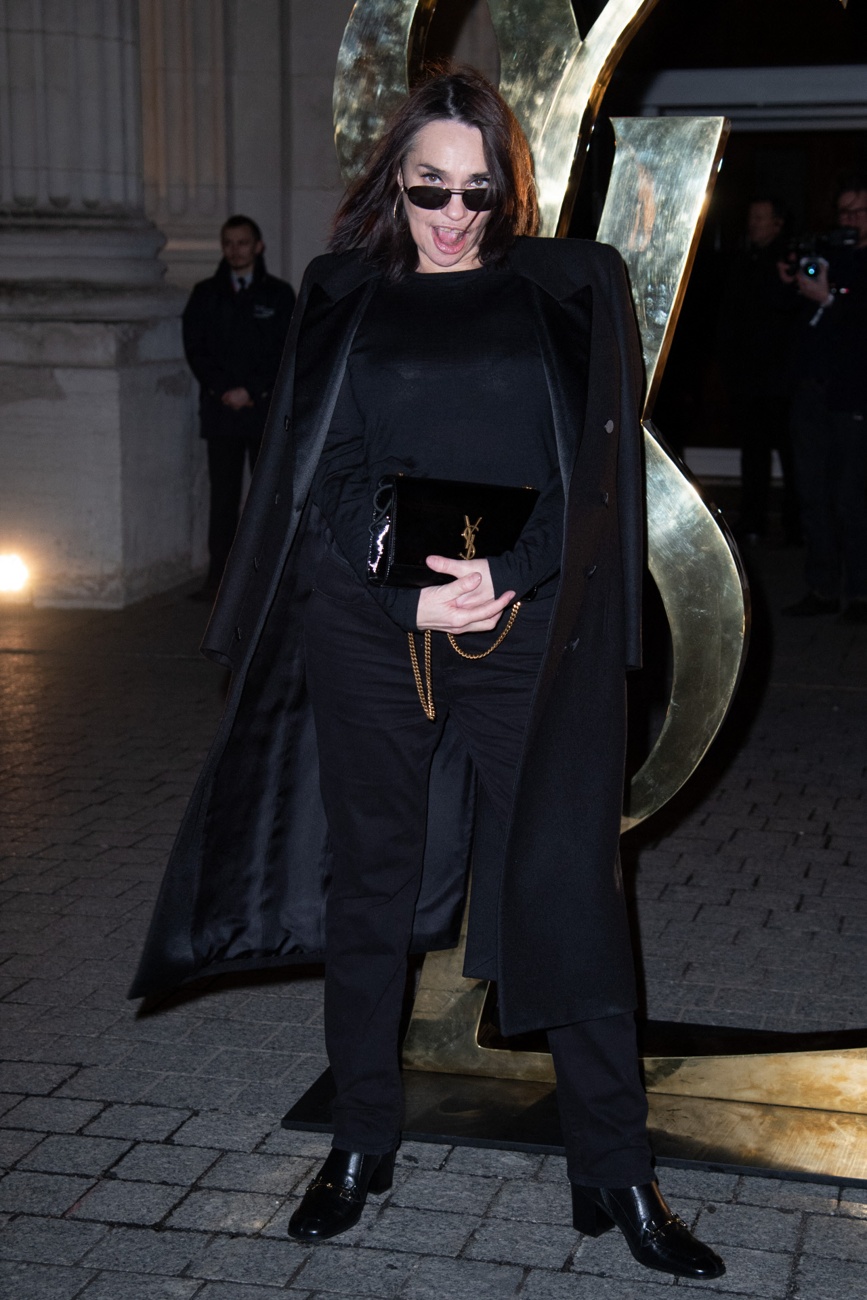 Beatrice Dalle at Saint Laurent's Paris Fashion Week show