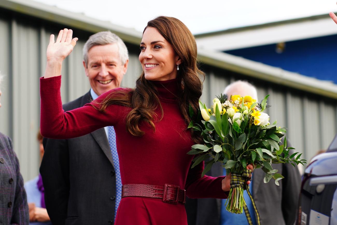 The Princess of Wales smiling greetings