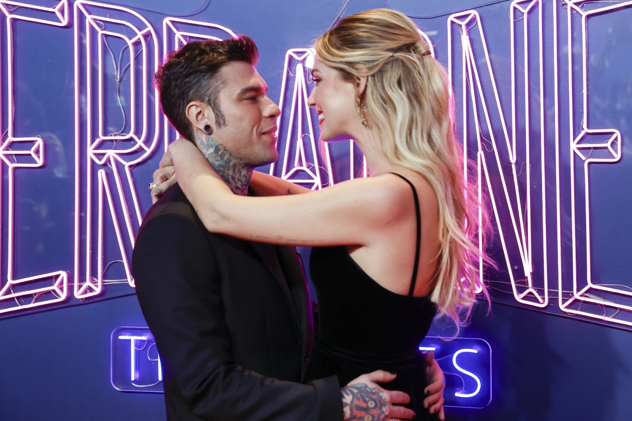 Chiara and Fedez at the presentation of ''The Ferragnez''