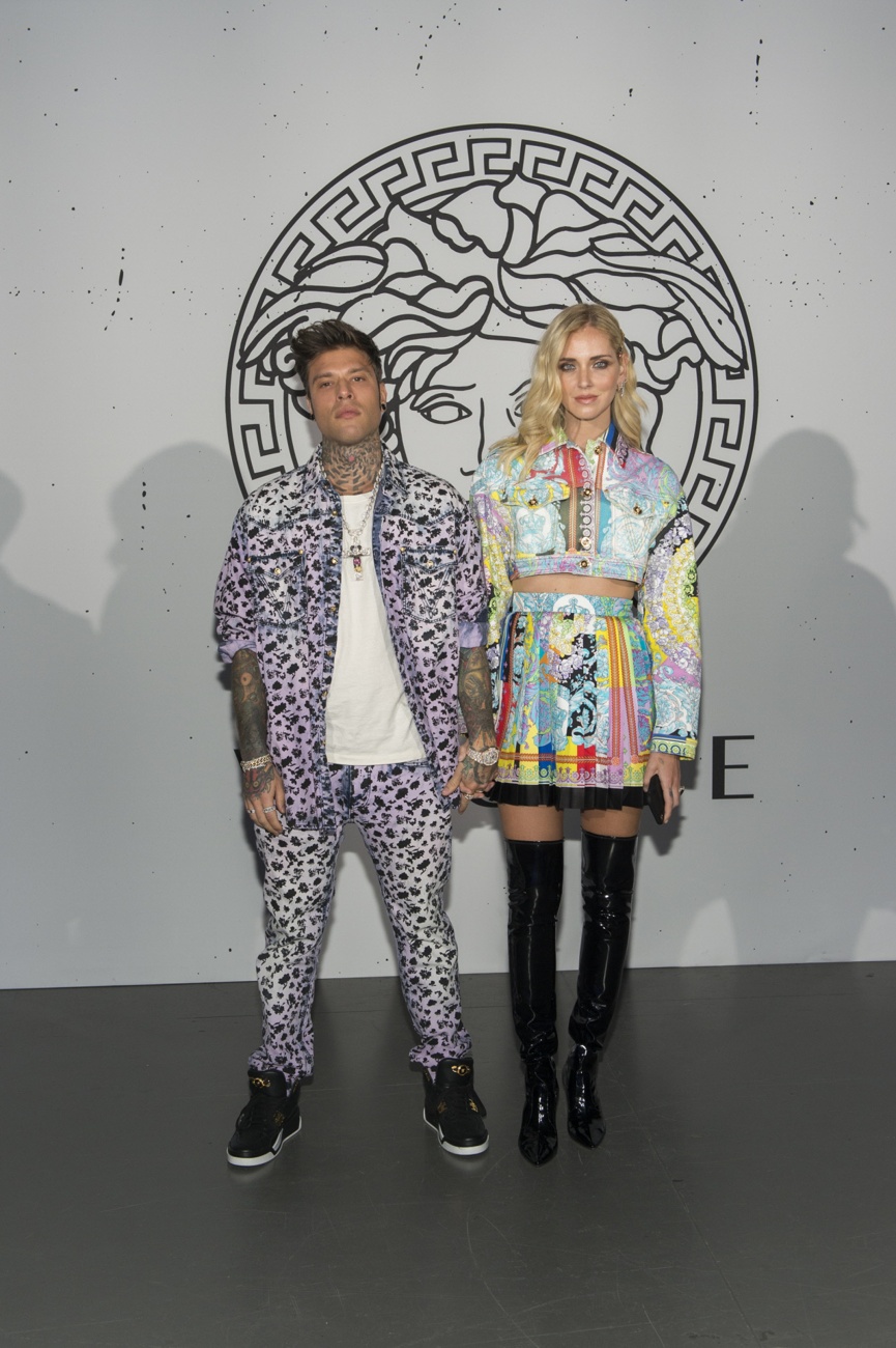 Chiara and Fedez at Milan Fashion Week 2018