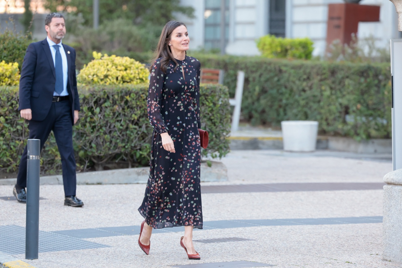 Queen Letizia has chosen a dress that we have seen before.