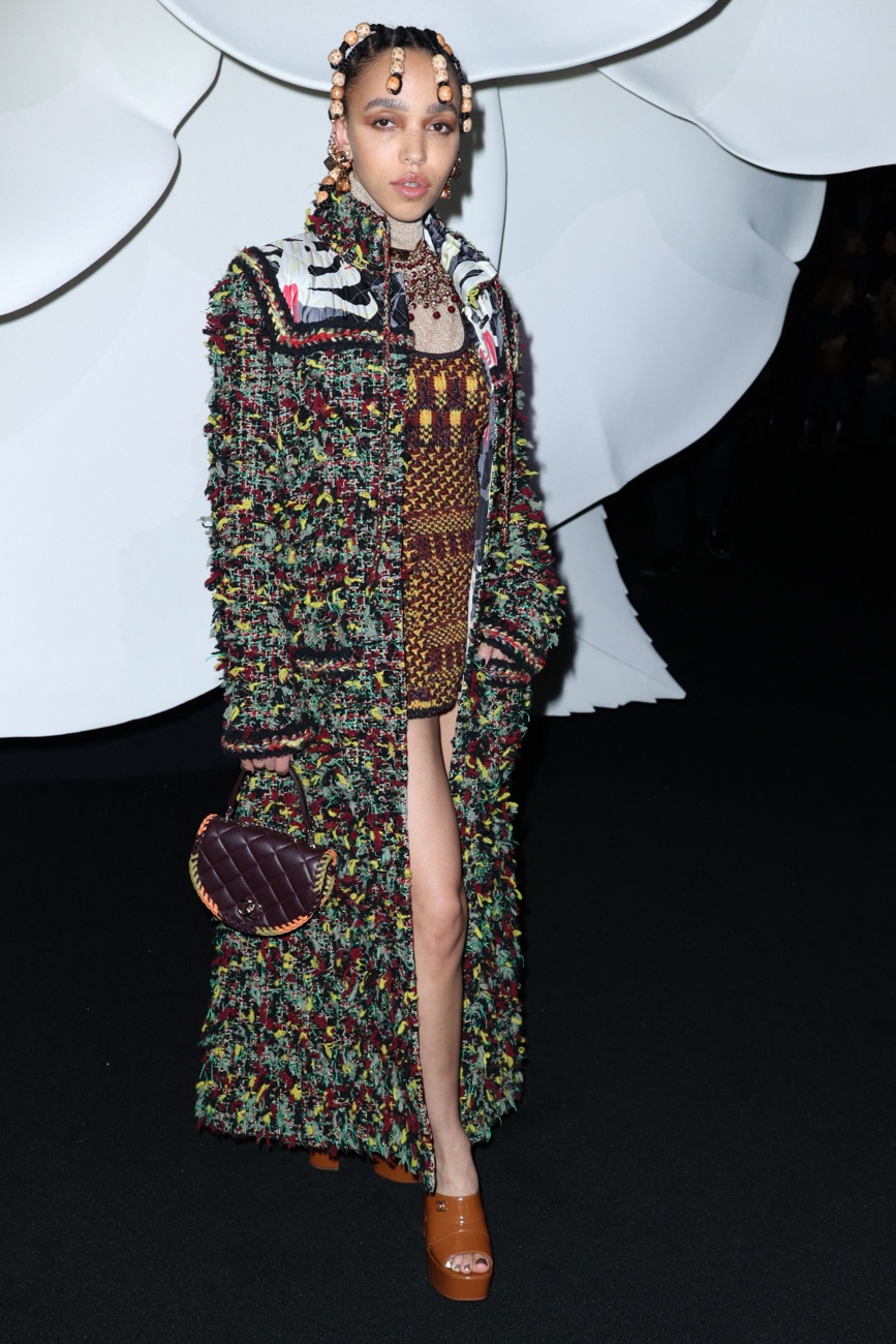 Fka Twigs at the Chanel fashion show during Paris Fashion Week