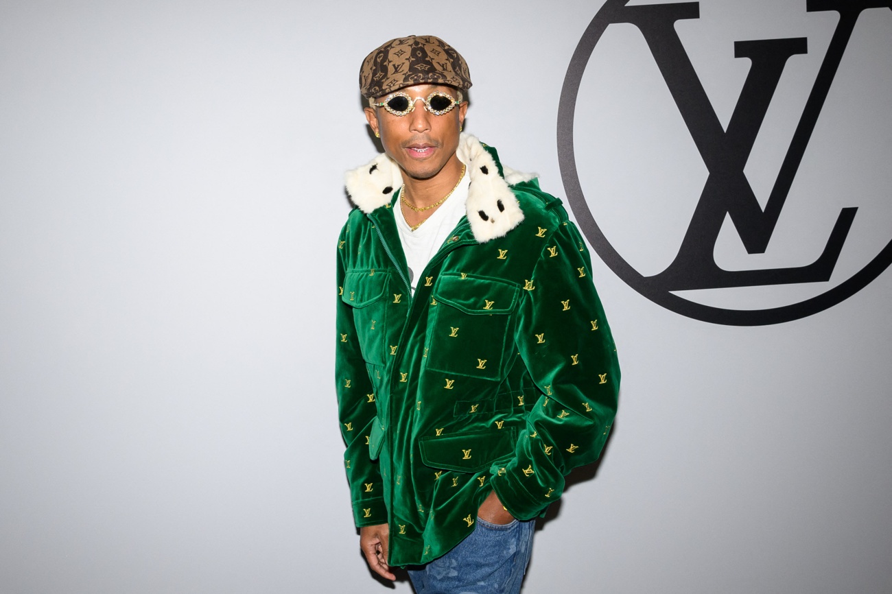 Pharrell Williams attends the Louis Vuitton show during Paris Fashion Week in March 2023