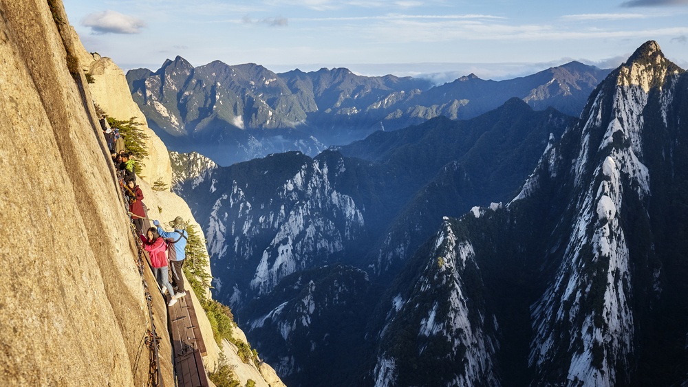 Ascenso al monte Huashan, China